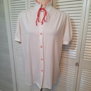 Nikki USA vtg polka dot pajama top sz 13/14 *C5